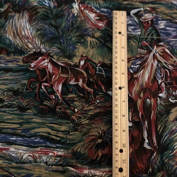 Quilt Cotton Fabric Material - 2 1/8 yard Cowboy Western Stagecoach #N48 - Picture 4 of 5